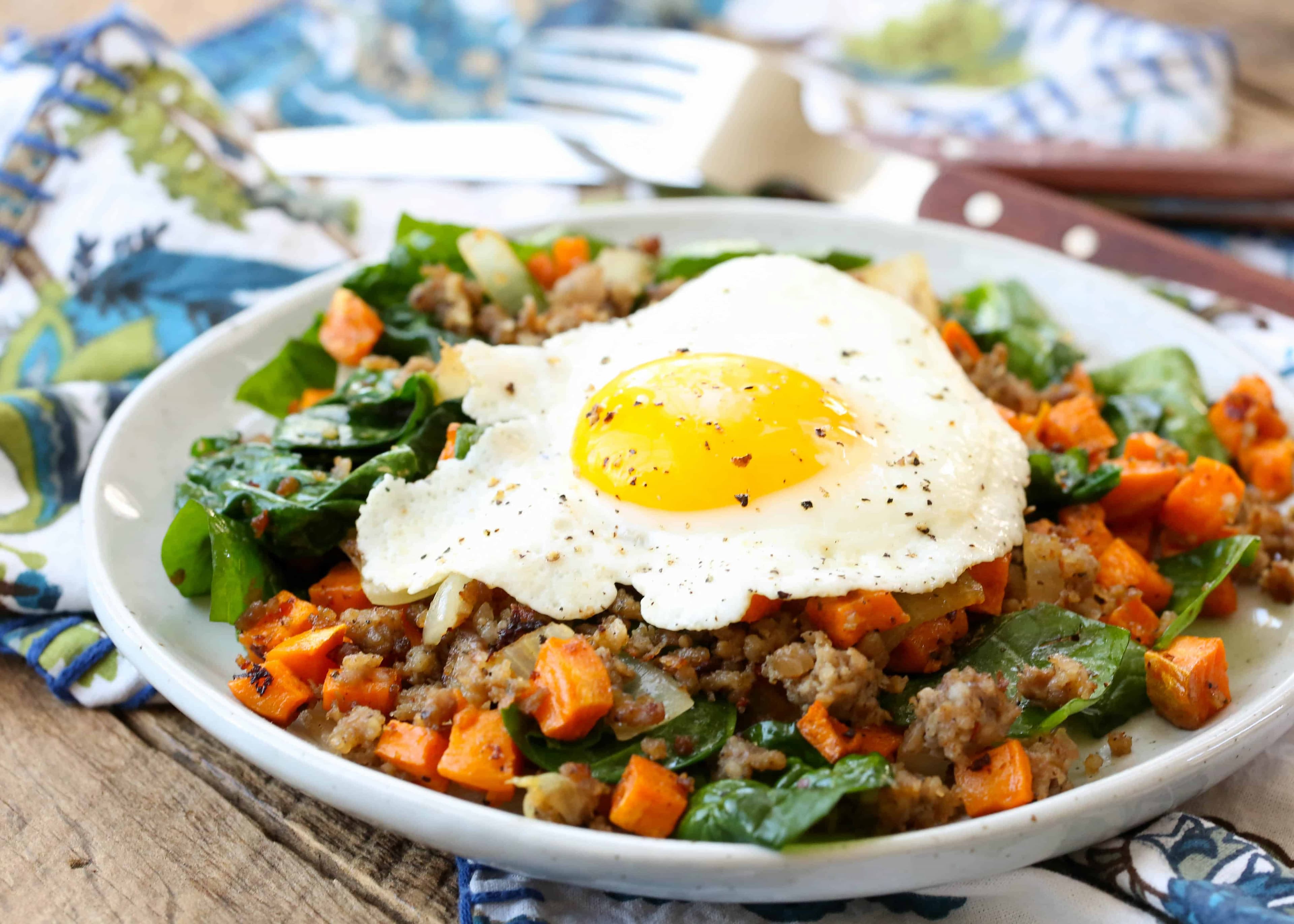 Sweet Potato and Spinach Breakfast Hash