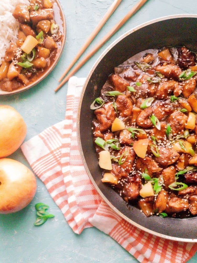 Low Calorie Apple Chicken Stir Fry