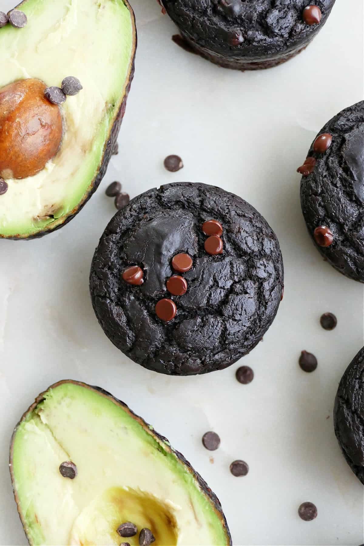 Gluten Free Avocado Chocolate Muffins