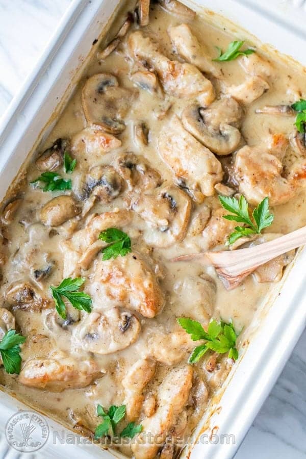 One-Pan Tomato, Mushroom and Chicken Bake