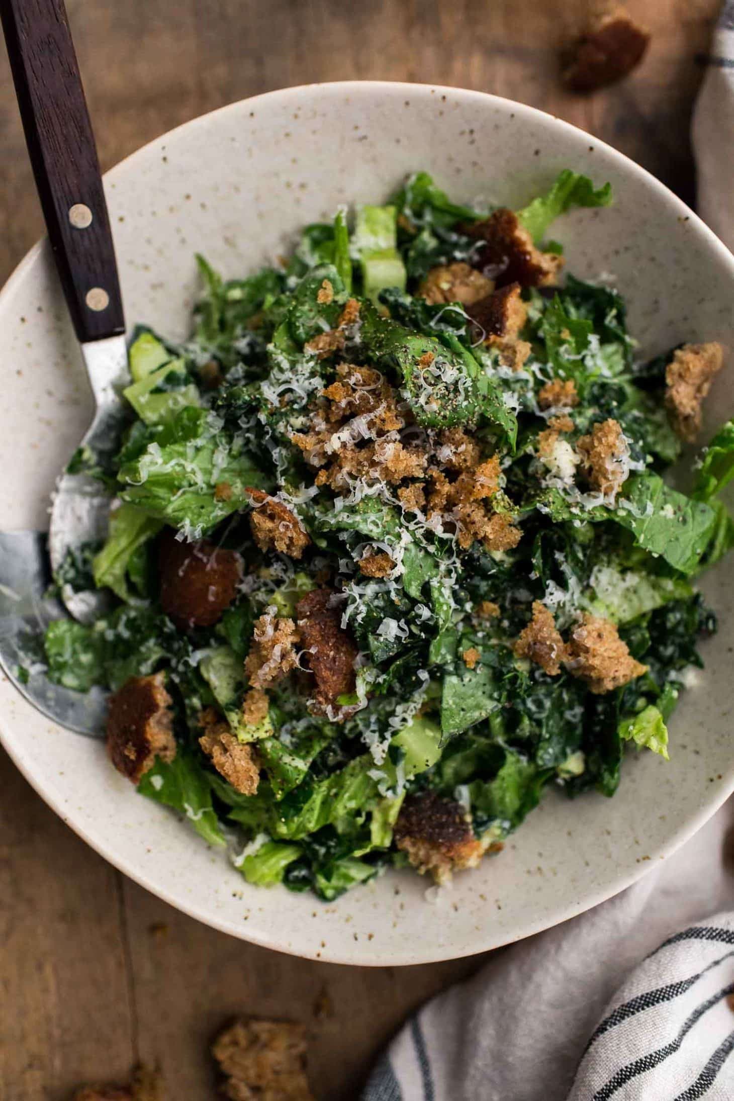 Tahini Kale Caesar Salad