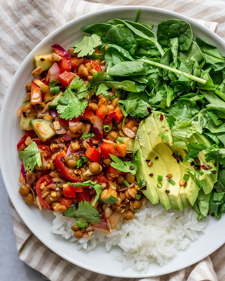 Lentil and Rice Breakfast Bowl