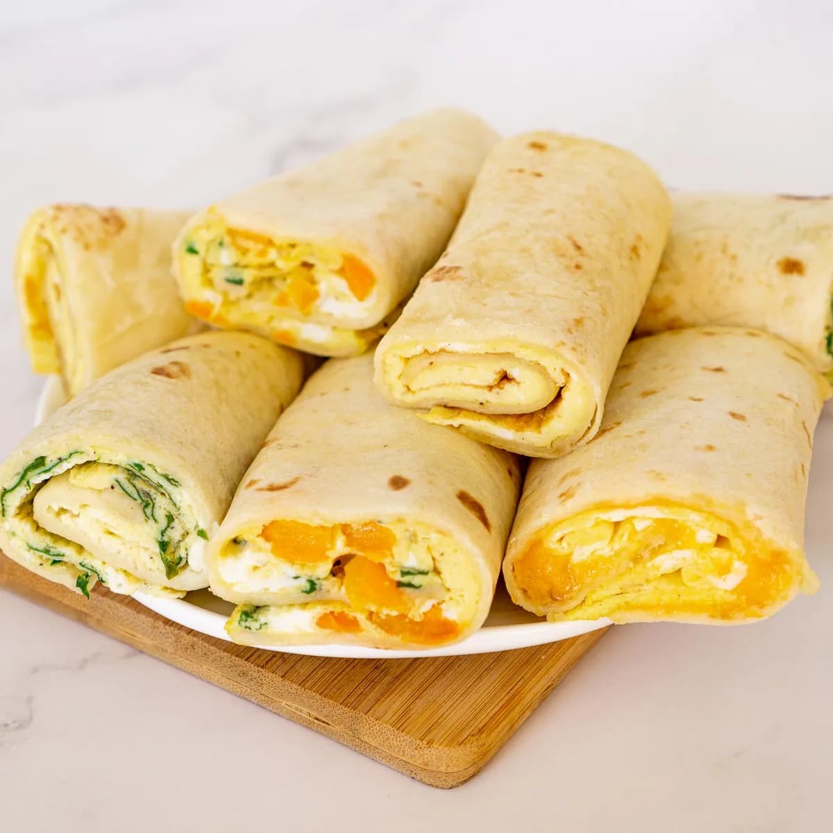 Tomato and Egg Tortilla Rollup