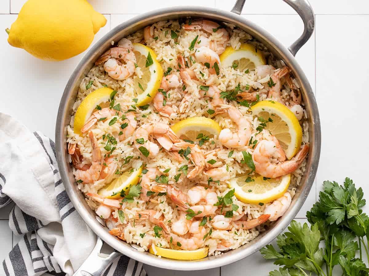 One-Pan Lemon Garlic Shrimp and Rice