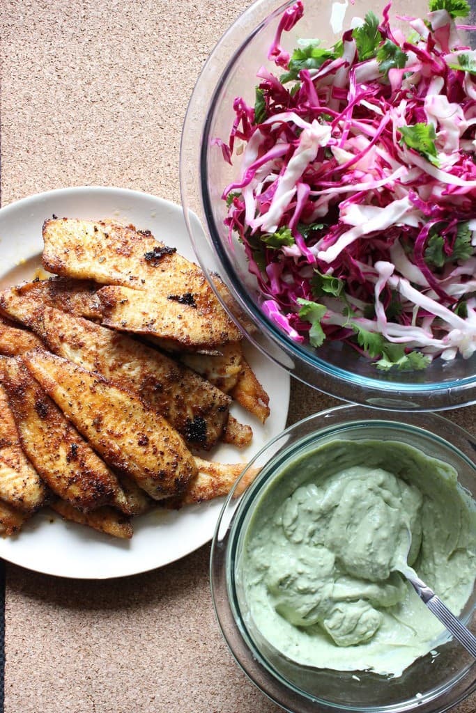 Low Calorie Flounder Tacos
