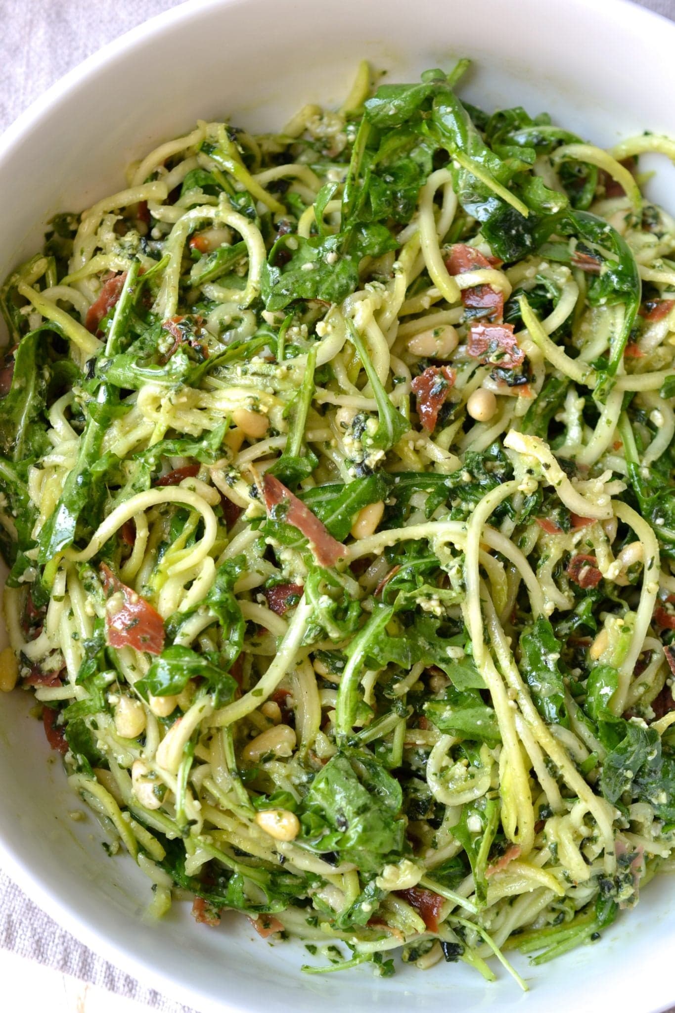 Zucchini Noodle Pesto Salad