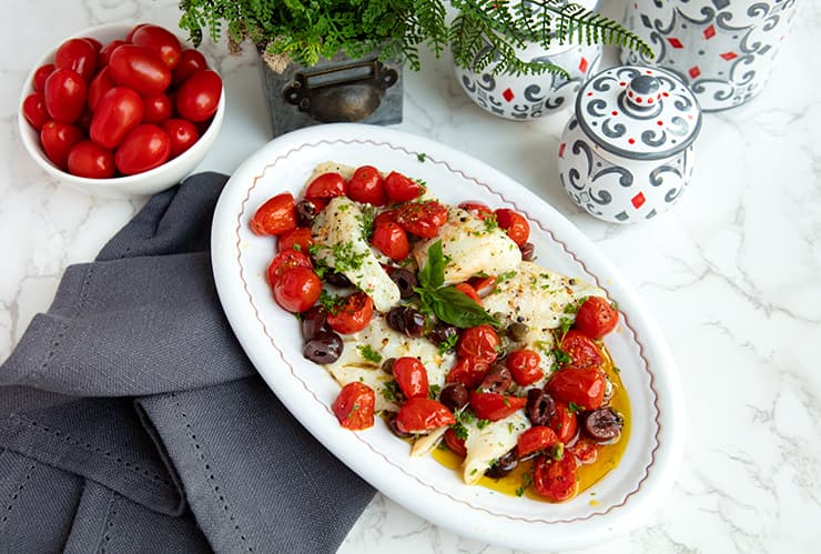 Baked Tilapia with Tomatoes and Olives