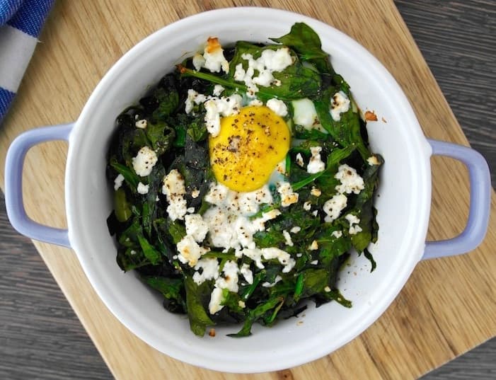 Baked Eggs with Spinach and Feta