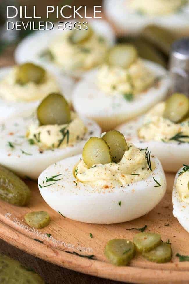 Pickle and Ham Deviled Eggs
